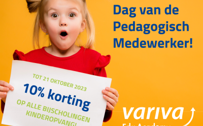Dag van de pedagogisch medewerker – 10 % korting op kinderopvang bijscholingen 